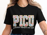 PICU Pediatric Intensive Care Unit Floral T-Shirt: Retro Nurse Design thumbnail 2