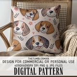 Whimsical Beagle Faces Seamless Digital Pattern Size Bundle Png thumbnail 5