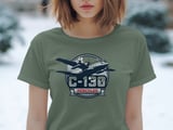 C-130 Hercules T-Shirt, Military Aircraft Plane Aviation Enthusiast Air Force Veteran Gift Tee thumbnail 3