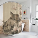 Tranquil Pond Magnolia Shower Curtain thumbnail 2