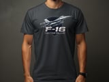 F-16 Fighting Falcon T-Shirt, Fighter Jet Pilot Graphic Tee, Air Force Veteran Top, Military Aviation Clothes, Aviation Enthusiast Gift thumbnail 6