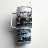 Vintage Chevrolet Truck 40oz Tumbler Wrap Digital File. Classic Car Sublimation Design for Men, Rustic Misty Forest Auto Art PNG Gift thumbnail 6