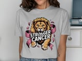 Cancer fighting t-shirt, Lion Stronger Than Cancer, Pink Ribbon Shirt, Motivational Shirt, Cancer Awareness Tee, Support TShirt, Gift thumbnail 4