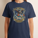 US Coast Guard MH-60T Jayhawk T-Shirt, Military Aviation Search and Rescue Graphic Tee, Veteran Helicopter Pilot Gift, Patriotic Mens Shirt thumbnail 3