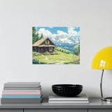 Mountain Cabin Poster, Framed Poster, Alpine Landscape, Cottagecore Decor, Mountain View Art, Cozy Home Print, Nature Artwork, Wall Decor thumbnail 7