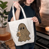 Leopard Ghost Iced Coffee Tote Bag thumbnail 9