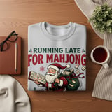 Running Late For Mahjong Christmas Print, Retro Santa Claus Holiday Art, Funny Mahjong Player Gift, Game Night Graphic Holiday Decor thumbnail 11