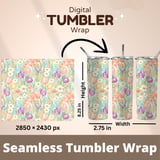 Digital Floral Pattern Bundle, Spring Flower Seamless Design, Tulip Daisy Digital Paper, Watercolor Style Fabric Design, Commercial Use thumbnail 9