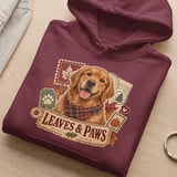 Golden Retriever Fall Sweatshirt, Leaves and Paws Vintage Dog Hoodie, Autumn Dog Mom Crewneck, Cozy Pumpkin Pet Lover Tote Bag Gift thumbnail 14