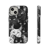 Cat Pattern Tote Bags, Throw Pillow, iPhone Case, Feline Design, Cat Lover Gift, Pet Art, Cute Animal Print, Black and White thumbnail 9