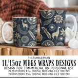 Safari Folk Indigo Digital Design Size Bundle Png thumbnail 4