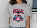 Cancer fighting t-shirt, Hope is My Superpower, Hero Heart Tee, Graphic Novel Style, Positive Message Shirt, Inspirational Clothing thumbnail 6