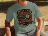 United States Marine Corps T-Shirt | USMC Veteran Emblem Tee | Patriotic Military Gift for Him | Semper Fidelis Apparel thumbnail 1