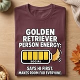 Golden Retriever Person Energy Tee thumbnail 6