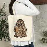 Leopard Ghost Iced Coffee Tote Bag thumbnail 7