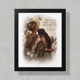 Black Mother Daughter Poster, Framed Wall Art Print, Because She Came Before Me Quote, African American Matriarch Art, Mother's Day Gift thumbnail 2