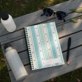 Whimsical Stars Stripes Backpack & Spiral Notebook Set, Pastel Blue Teal Pattern, Cute Nursery Aesthetic Kids Student Gift thumbnail 3