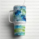 40oz Tumbler Sublimation Wrap, Seamless Distressed Tapered Digital Design, Abstract Candy, Modern Pattern, High Quality Image thumbnail 5