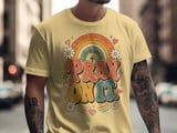 Pray On It Retro T-Shirt, Christian Rainbow Daisy Graphic Tee, Faith Based Scripture Shirt, Religious Gift for Her thumbnail 2