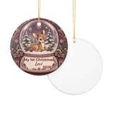Baby First Christmas Ornament, Custom Woodland Deer Snowglobe Keepsake, Personalized Baby 1st Xmas Gift, Newborn Holiday Tree Ornament thumbnail 6