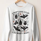 Whimsical Bat I Don't Give A Flap T-Shirt, Spooky Cute Bats Sweatshirt, Funny Goth Bat Lover Shirt, Quirky Halloween Gift thumbnail 13