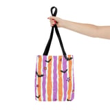 Spooky Cute Bat & Star Phone Case | Pastel Goth Halloween Striped Tote Bag | Y2K Grunge Aesthetic Fall Accessory thumbnail 7