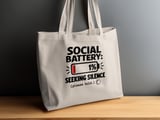 Social Battery 1% Tote Bag thumbnail 2
