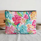 Vibrant Tropical Floral Laptop Sleeve, Preppy Bright Flower Accessory Pouch, Colorful Botanical Tablet Case Gift thumbnail 9