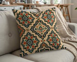 Moroccan Pattern Pillow Case | Boho Geometric Cushion Cover | Ornate Global Decor Throw Pillow | Rich Jewel Tone Accent for Home thumbnail 5