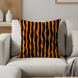 Distressed Orange Black Stripe Velveteen Blanket | Spooky Halloween Woven Throw Pillow | Grunge Fall Decor Gift thumbnail 20