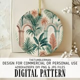 Digital Pattern, Tropical Leaves, Arches Digital Bundle, Watercolor Illustration, Digital Download, Floral Design, Palm Trees Digital thumbnail 3