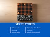 Cozy Plaid Bow Velveteen Blanket, Rustic Autumn Star Pattern Throw Pillow, Fall Woven Blanket, Halloween Home Decor Gift thumbnail 13