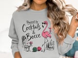 Cocktails & Bocce Flamingo Chic Sweatshirt thumbnail 2