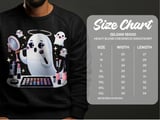 Cute Ghost T-Shirt, Spooky Glam, Halloween T-Shirt, Makeup Ghost, Ghost With Halo, Kawaii Tee, Halloween Shirt, Funny Ghost Tee thumbnail 5