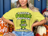Funny Pickle Problem T-Shirt, Sarcastic Brined and Confused Tee, Vintage Meme Graphic Shirt, Humorous Food Pun Gift for Pickle Lovers thumbnail 1