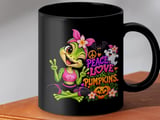 Peace Love Pumpkins Yoga Frog Mug thumbnail 8