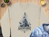 Sailing Ghost Crewneck Sweatshirts Vintage Maritime Sailor Boat Fair Wind Foul Omen Graphic Print thumbnail 9