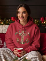 Grace Wins Floral Cross Sweatshirt, Christian Hoodie, Faux Embroidered Faith Aesthetic Sweater, Religious Cottagecore Botanical Tote Bag thumbnail 17