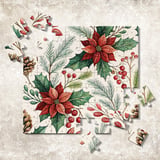 Watercolor Poinsettia Tumbler, Christmas Digital Paper, Floral Scrapbook, Holly Printable PNG, Holiday Junk Journal, Flower Background thumbnail 12