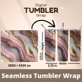 20 oz Skinny Tumbler Wrap, Pink Agate Gold Veins, Sublimation Design, Straight Tapered Wrap png, Digital Download, Tumbler thumbnail 5