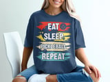 Pickleball Comfort Colors Shirt, Eat Sleep Pickleball Repeat Design, Retro Court Aesthetic Vintage Graphic Tee thumbnail 4