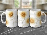 Sunflower Watercolor Mug Wrap Digital Design 11oz 15oz, Transparent Floral Mug Sublimation Tumbler Wrap Digital File thumbnail 10