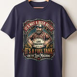 Funny Dad Bod T-Shirt, Love Machine Fuel Tank Tee, Beer Belly Joke Shirt, Husband Gift, Father's Day, Mechanic & Biker Style Shirt thumbnail 4