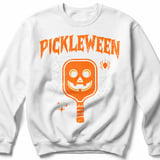 Pickleball Gildan Crewneck Sweatshirt, Pickleween, Court Warm Up Graphic Apparel for Halloween Matches thumbnail 2