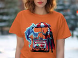 Halloween, Spooky Treats T-Shirt, Halloween T-Shirt, Vampire and Ghost Design, Ice Cream T-Shirt, Unique Graphic Tee thumbnail 1