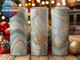 20 oz Skinny Tumbler Wrap, Teal Gold Marble Sublimation Design, Tumbler Digital, Straight Tapered Wrap png, Instant Download thumbnail 2