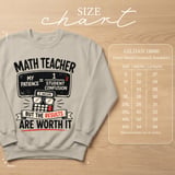 Funny Math Teacher Shirt, My Patience Student Confusion Equation Educator Gift, Awesome Results Worth It Tee or Sweatshirt thumbnail 15