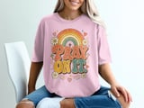 Pray On It Retro T-Shirt, Christian Rainbow Daisy Graphic Tee, Faith Based Scripture Shirt, Religious Gift for Her thumbnail 6