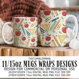 Vintage School Day Digital Pattern Size Bundle Png thumbnail 4