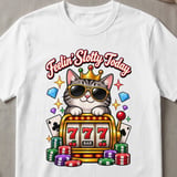 Feelin' Slotty Casino Cat T-Shirt thumbnail 6